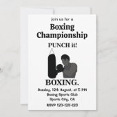 Invitation Boxing Sport Punch It Boxing Sports (Devant)
