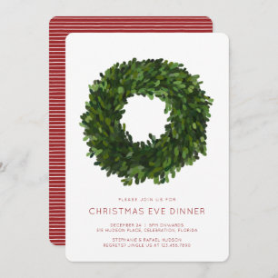 Invitation Boxwood Wreath Fête de Noël