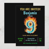 Invitation Boy 9th Birthday Invitation, Boy 9th Birthday (Devant / Derrière)