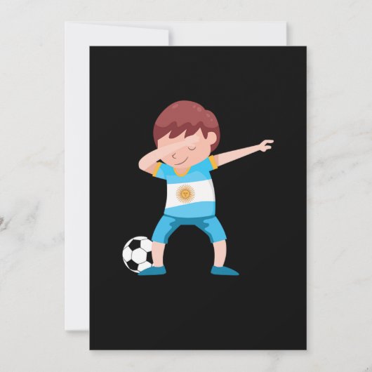 Invitation Boy Argentina Football Floss Soccer Player Gift (Devant)