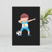 Invitation Boy Argentina Football Floss Soccer Player Gift (Debout devant)