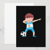 Invitation Boy Argentina Football Floss Soccer Player Gift (Devant / Derrière)