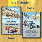 Invitation Boy Auto Voiture Racing Thème 5ème Anniversaire