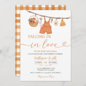 Invitation Boy Automne Clothesline Baby shower d'automne Invi (Devant / Derrière)