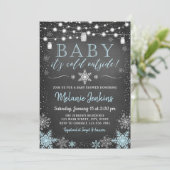 Invitation Boy Baby It's Cold Outside Baby Shower (Debout devant)