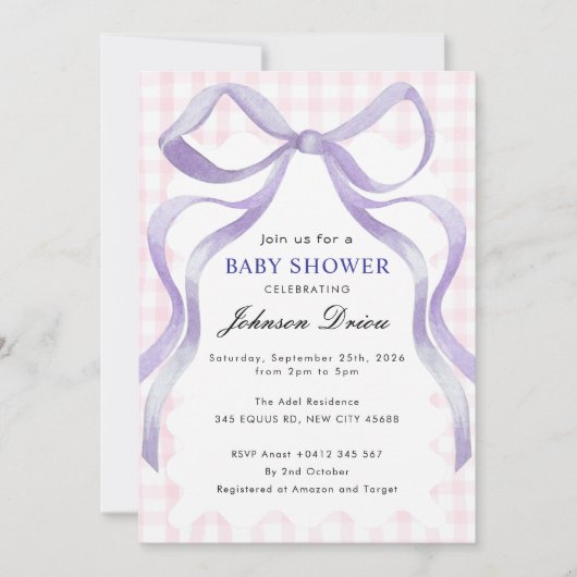 Invitation Boy Baby Shower (Devant)