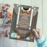 Invitation Boy Baby Shower<br><div class="desc">Rustic Fall Boy Baby Shower’Avec les objets Bow Tie Burlap Wood and Orange et Baby Blue Pumkin Illustrations</div>