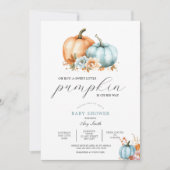 Invitation Boy Baby shower Automne Citrouille Rustique (Devant)