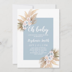 Invitation Boy Baby shower Boy de la Pampa Bleue B
