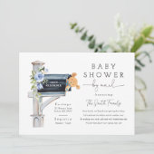 Invitation Boy Baby Shower by Mail, Baby Shower Long Distance (Debout devant)