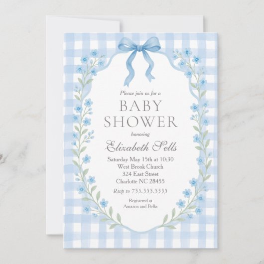 Invitation Boy Baby Shower Invitation, Boy baby shower (Devant)