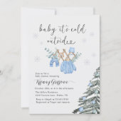 Invitation Boy Baby Shower Its Cold Outside| Clothes  (Devant)