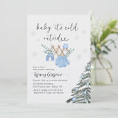 Invitation Boy Baby Shower Its Cold Outside| Clothes  (Debout devant)