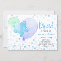 Boy Ballons Confetti Blue Cute 1er Anniversaire