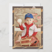 Invitation Boy Baseball Anniversaire Batte Up Photo (Dos)