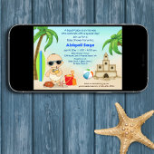 Invitation Boy Beach Baby Sandcastle, Baby shower Surfboard