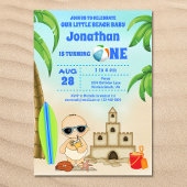 Invitation Boy Beach Baby Surfboard 1er Birthday PHOTO