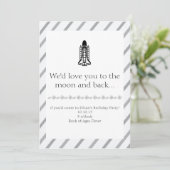 Invitation Boy Birthday - Bateau à fusée (Debout devant)