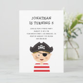 Invitation Boy Birthday Party. Pirate Adventure Treasure Hunt (Debout devant)