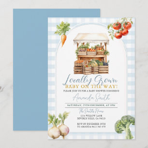 Invitation Boy Blue Baby shower de marché frais à croissance