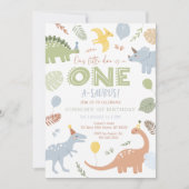 Invitation Boy Blue Dinosaur 1er anniversaire (Devant)