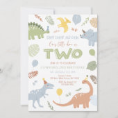 Invitation Boy Blue Dinosaur 2e anniversaire (Devant)