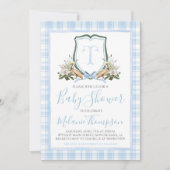 Invitation Boy Blue Pelican Baby shower Preppy Sud (Devant)
