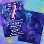 Invitation Boy Blue Purple 7e anniversaire