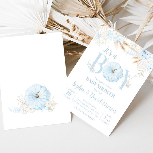 Invitation Boy Boho Pumpkin Baby Shower