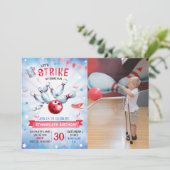 Invitation Boy Bowling photo d'anniversaire (Debout devant)