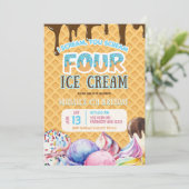 Invitation Boy Chocolate Drift Waffle Glace Cream 4e annivers (Debout devant)