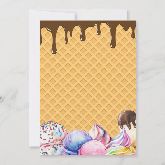 Invitation Boy Chocolate Drift Waffle Glace Cream 4e annivers (Dos)