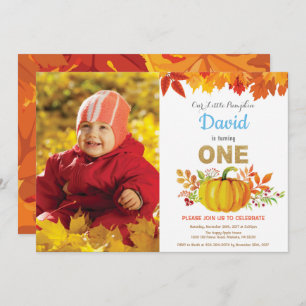 Invitation Boy Citrouille Automne Premier Anniversaire Partie