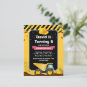 Invitation Boy Construction Camion Camion Anniversaire (Debout devant)