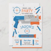 Invitation Boy Dart Gun War Anniversaire (Devant)