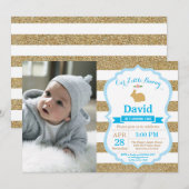 Invitation Boy de l'anniversaire de Bunny Oeuf de Pâques 1er  (Devant / Derrière)