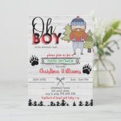Invitation Boy de Lumberjack Flannel Buffalo Plaid Baby showe (Debout devant)