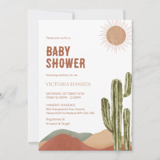 Invitation Boy Desert Baby Shower Southwestern Arizona