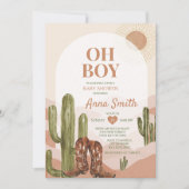 Invitation BOY Desert Texas baby shower sud-ouest cactus (Devant)