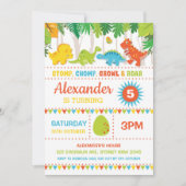 Invitation Boy Dinosaur Anniversaire Roar Dino-Mite (Devant)