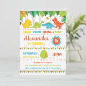 Invitation Boy Dinosaur Anniversaire Roar Dino-Mite (Debout devant)