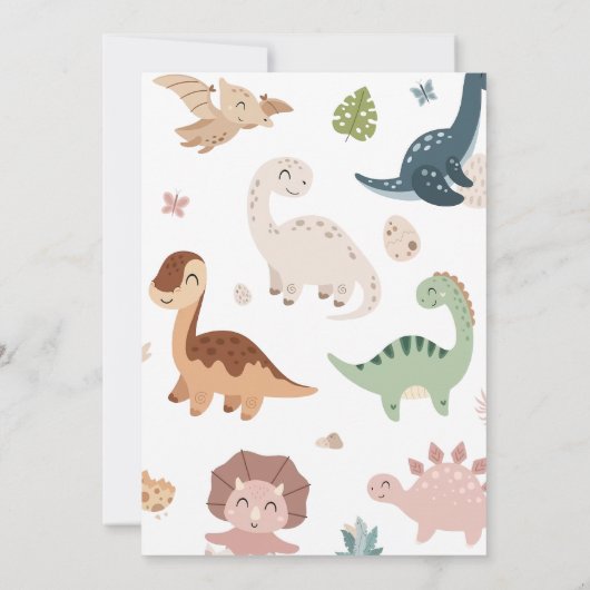 Invitation Boy Dinosaur Deux Rex 2e fête d'anniversaire (Dos)