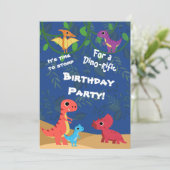 Invitation Boy Dinosaur N'importe quel âge fête d'anniversair (Debout devant)