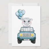 Invitation Boy Drive à travers le Baby shower Hippopotamus en (Dos)