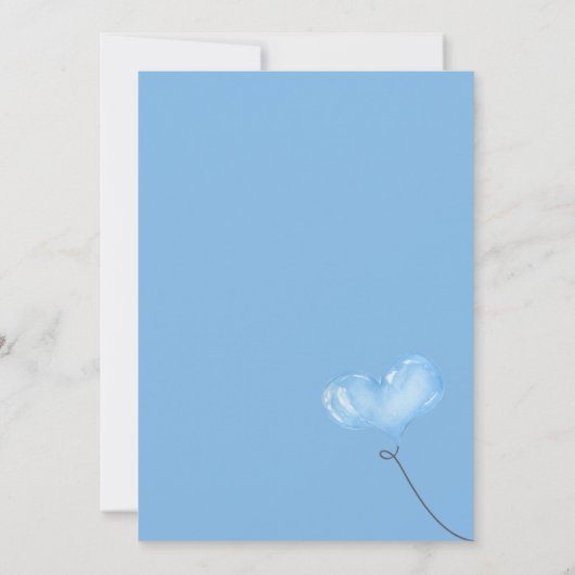 Invitation Boy Drive By Baby shower Blue Elephant on Cloud (Dos)