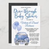 Invitation Boy Drive Via Covid Baby shower Car (Devant / Derrière)