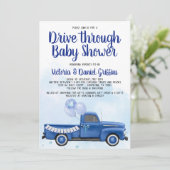 Invitation Boy Drive Via Covid Baby shower Truck (Debout devant)