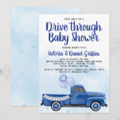 Invitation Boy Drive Via Covid Baby shower Truck (Devant / Derrière)