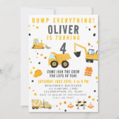 Invitation Boy Dump Tout Construction Anniversaire (Devant)