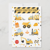 Invitation Boy Dump Tout Construction Anniversaire (Dos)